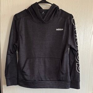 Adidas Charcoal Hoodie with White Logo